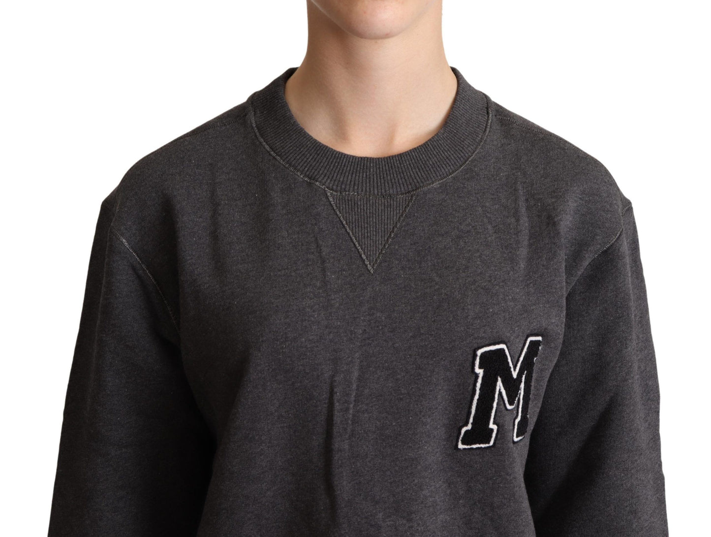 Dolce & Gabbana Chic grey sweater made of embroidered cotton