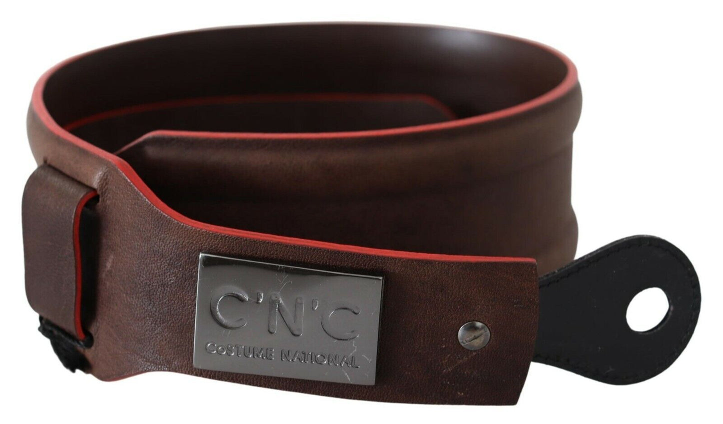 Costume National Elegant dark brown leather fashion belt