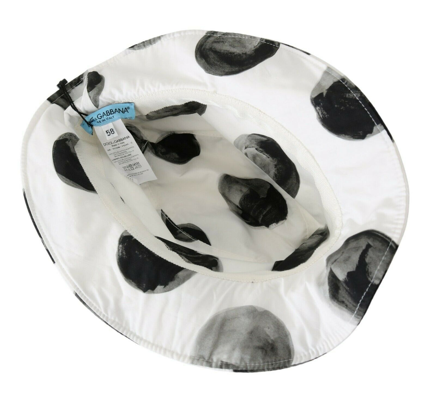 Dolce & Gabbana Polka Dot Cotton Bucket Hat - valkoinen ja musta