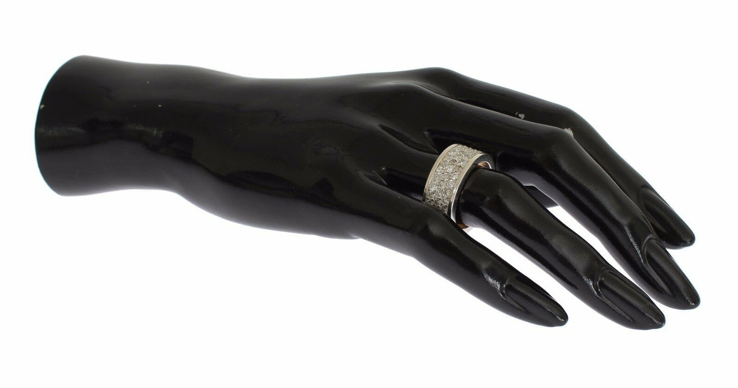 Nialaya Glamorous Silver CZ Crystal koristeltu sormus