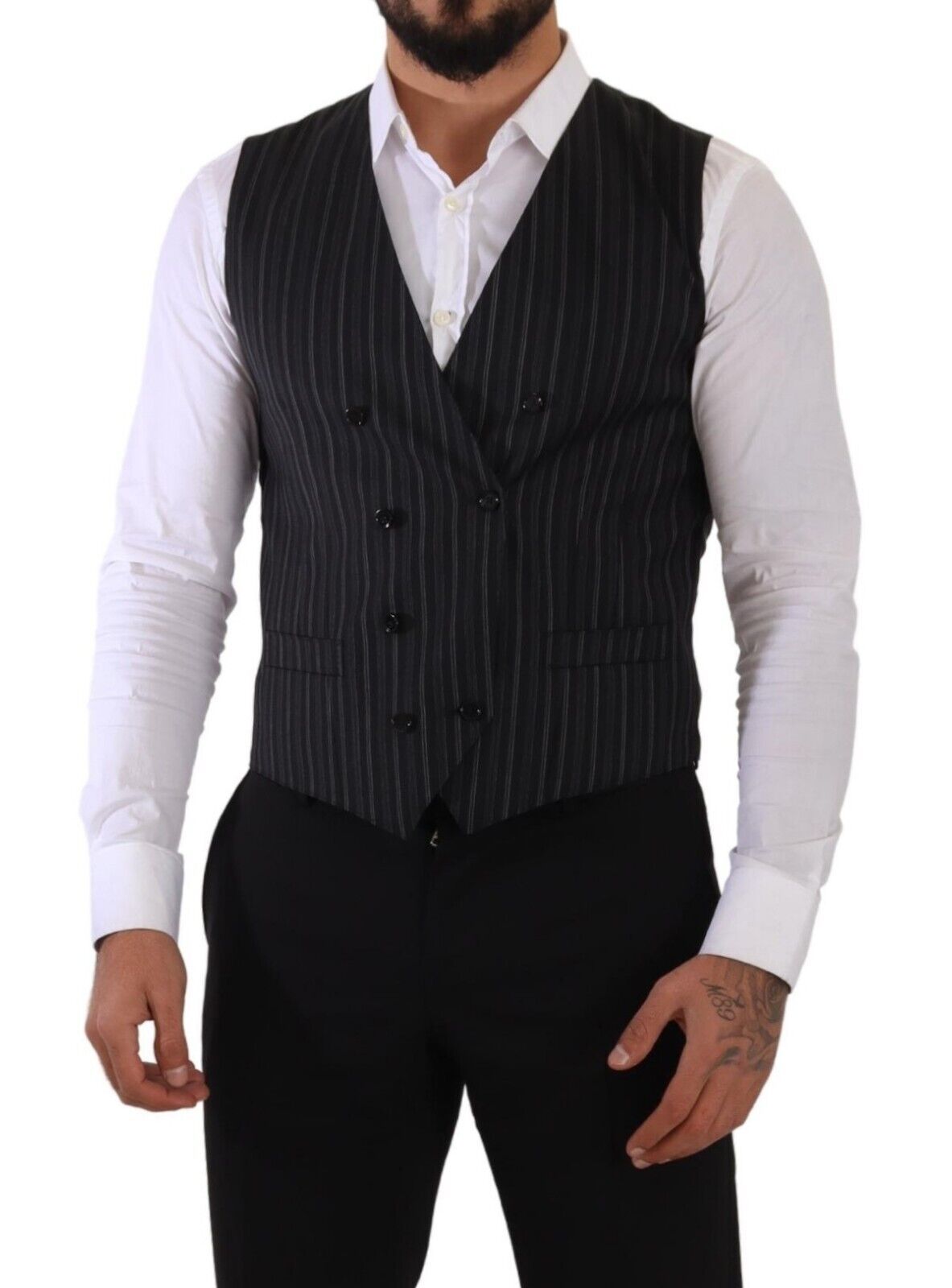 Dolce & Gabbana Elegant striped double-breasted dress vest
