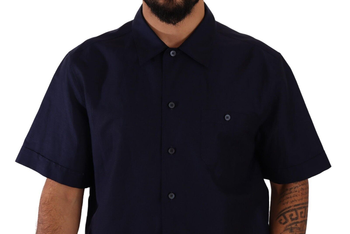 Dolce & Gabbana Elegant Navy Button-Down Casual Shirt