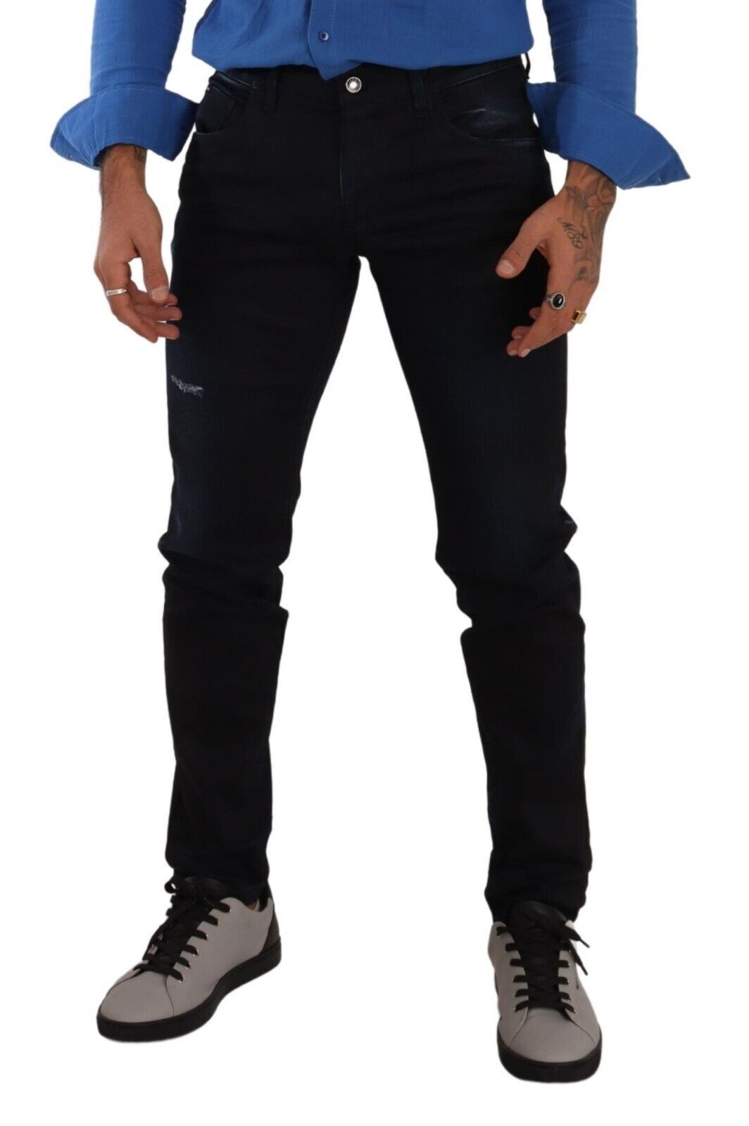 Dolce & Gabbana Elegant slim fit tummansiniset denimfarkut