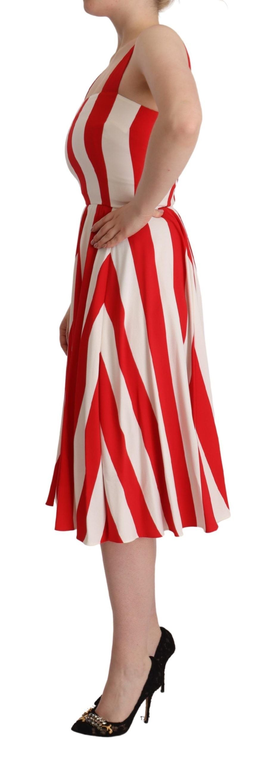 Dolce & Gabbana Elegant striped A-line sheath dress
