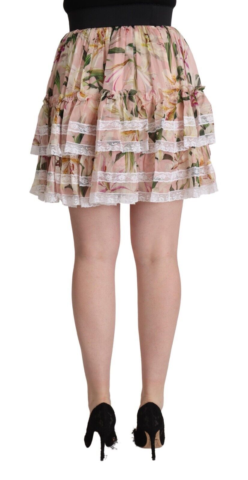 Dolce & Gabbana Elegant A-line lily print miniskirt