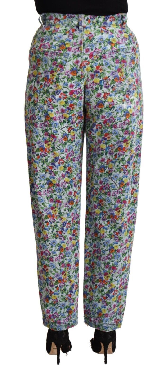 Dolce & Gabbana tailored denim jeans with floral pattern