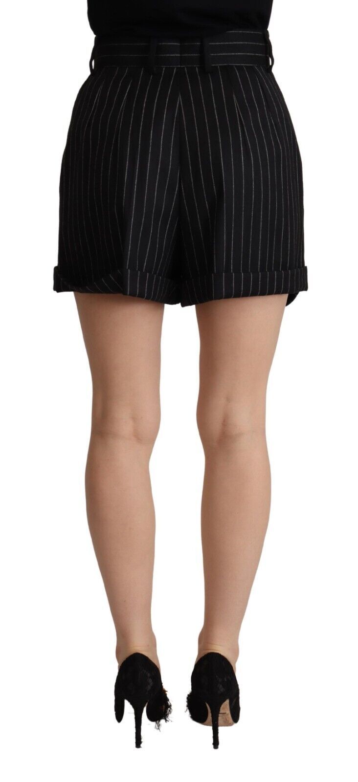 Dolce & Gabbana Elegant striped high-waisted Bermuda shorts