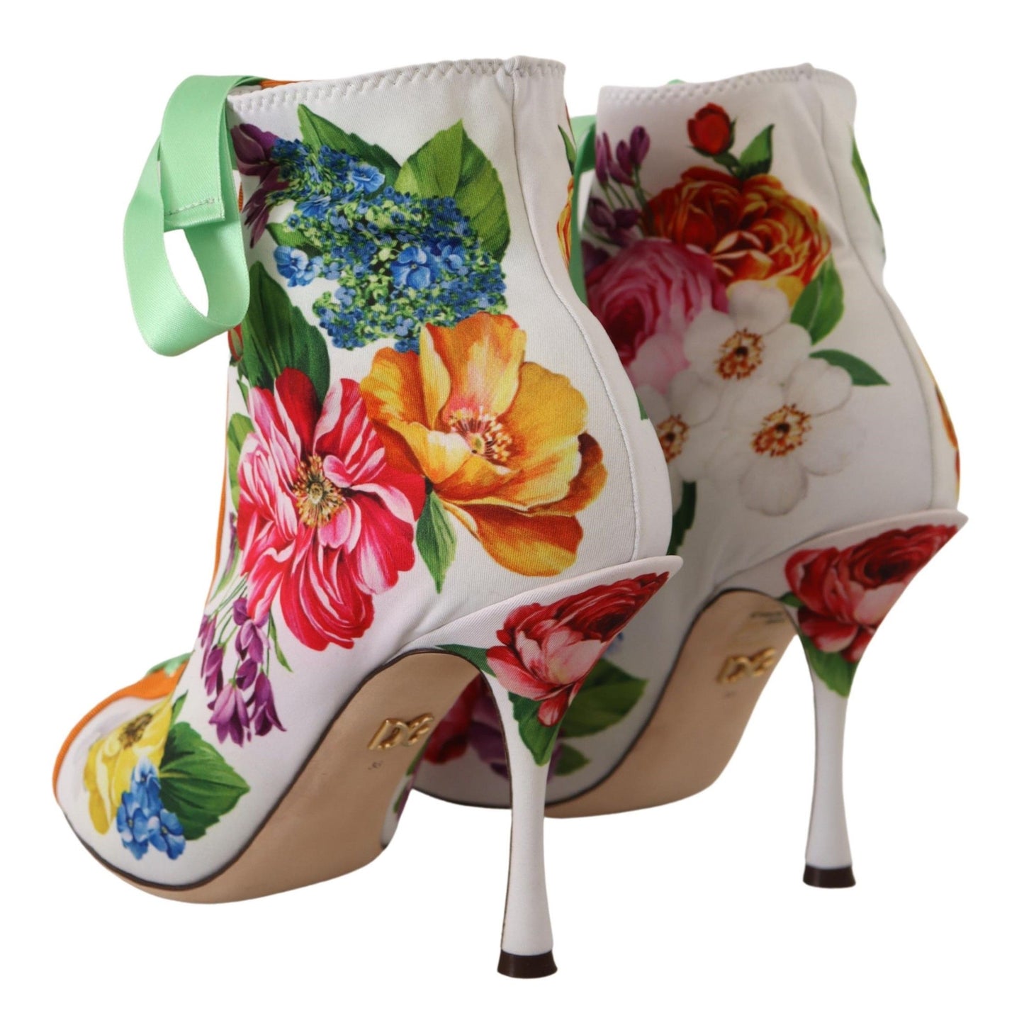 Dolce & Gabbana Floral Open Jersey Heels
