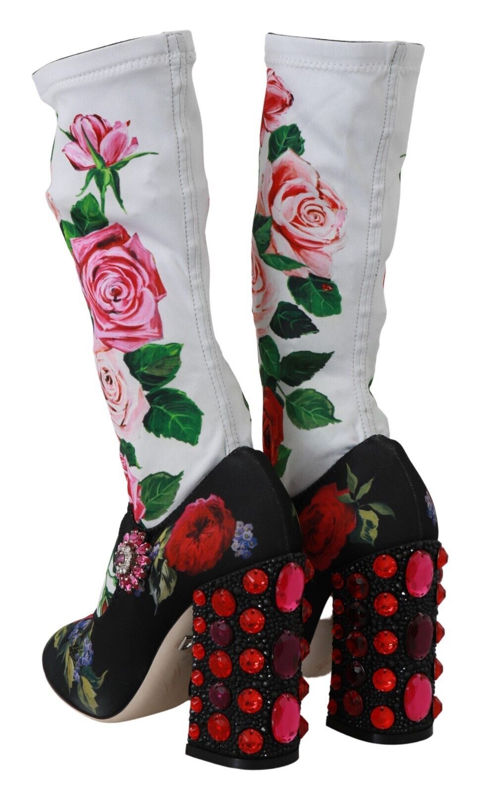 Dolce & Gabbana Floral Embellished Sock Boots