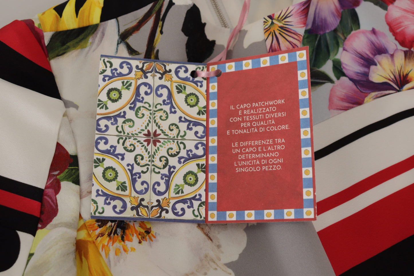 Dolce & Gabbana monivärinen Patchwork Charmeuse -tuppimekko