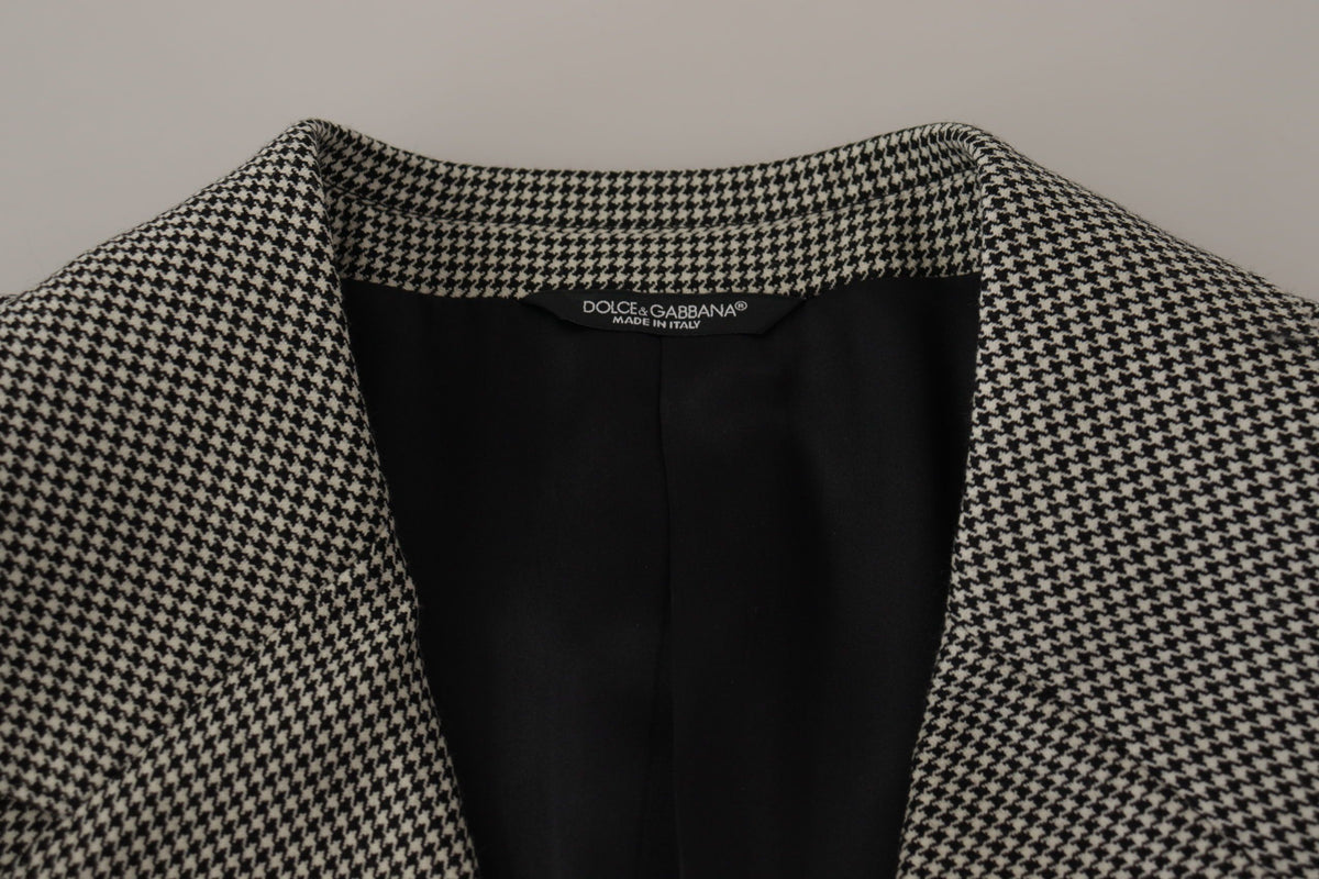 Dolce & Gabbana Elegant Gray Checked Wool Blazer