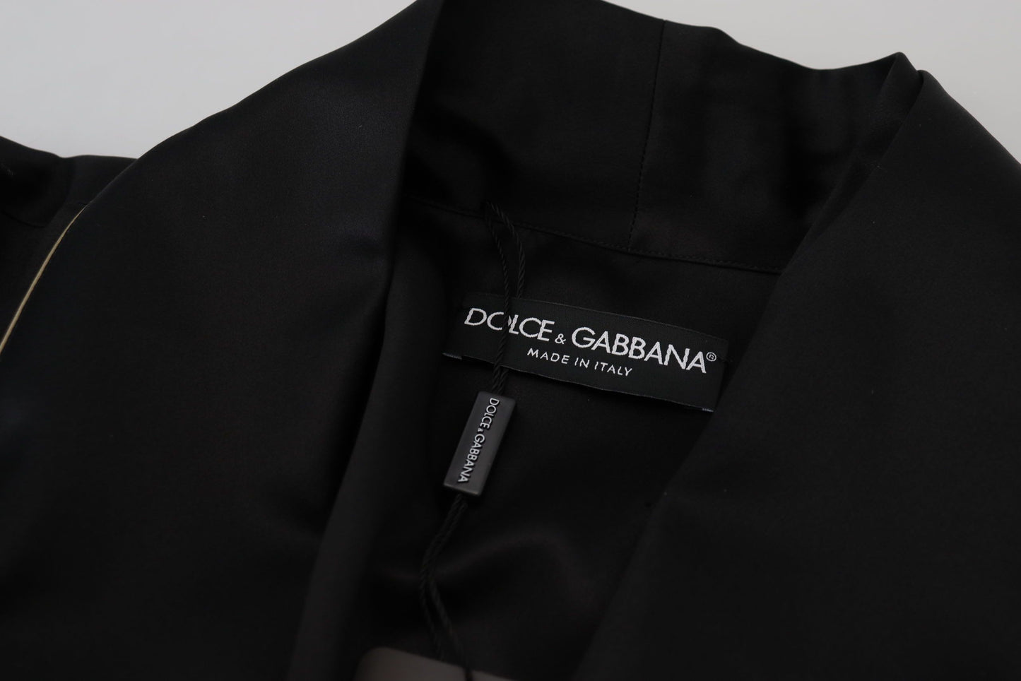 Dolce & Gabbana Elegant long coat in black silk