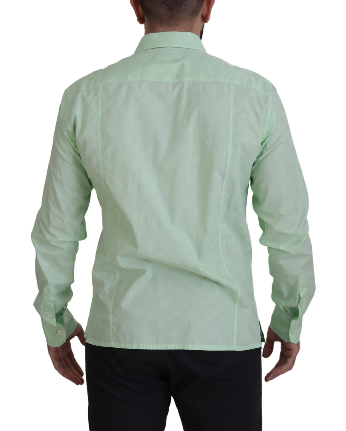 Dolce & Gabbana Mint Green Slim Fit Casual Button Down Shirt