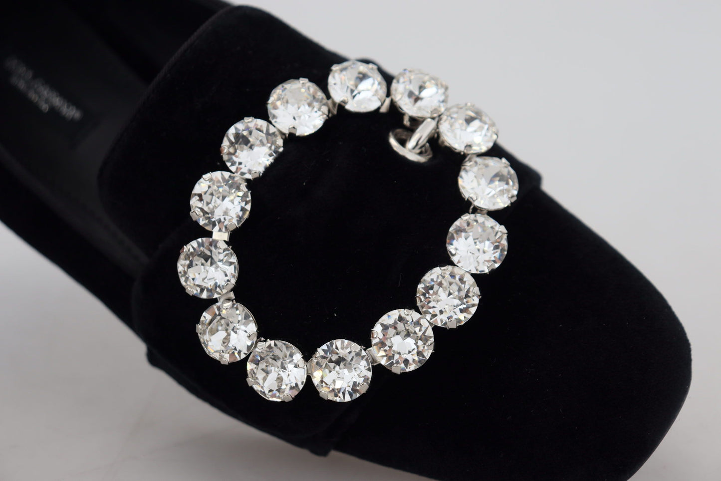 Dolce & Gabbana Tyylikkäät samettihousut kristallikoristeilla