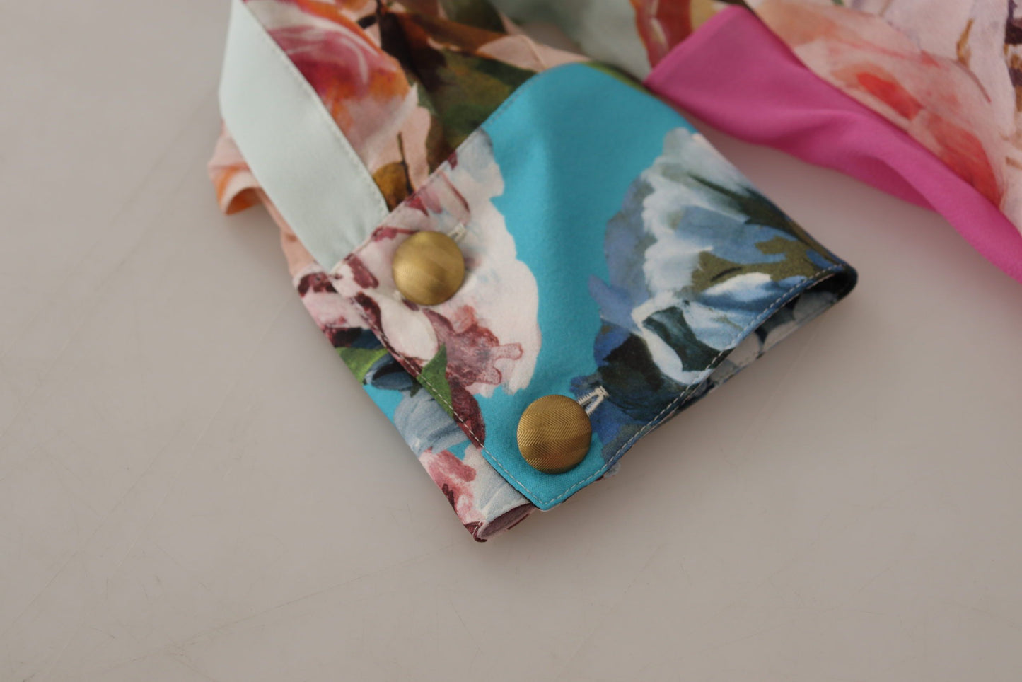 Dolce & Gabbana Elegant patchwork silk blouse with floral pattern