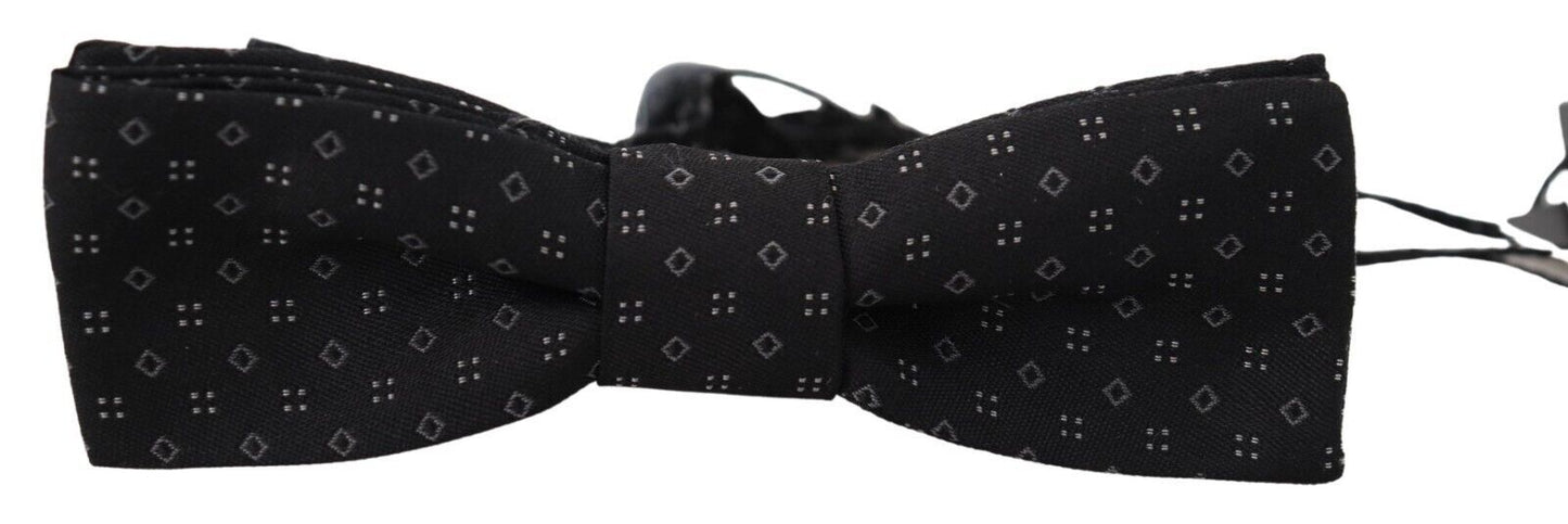 Dolce & Gabbana Exclusive patterned black silk bow tie