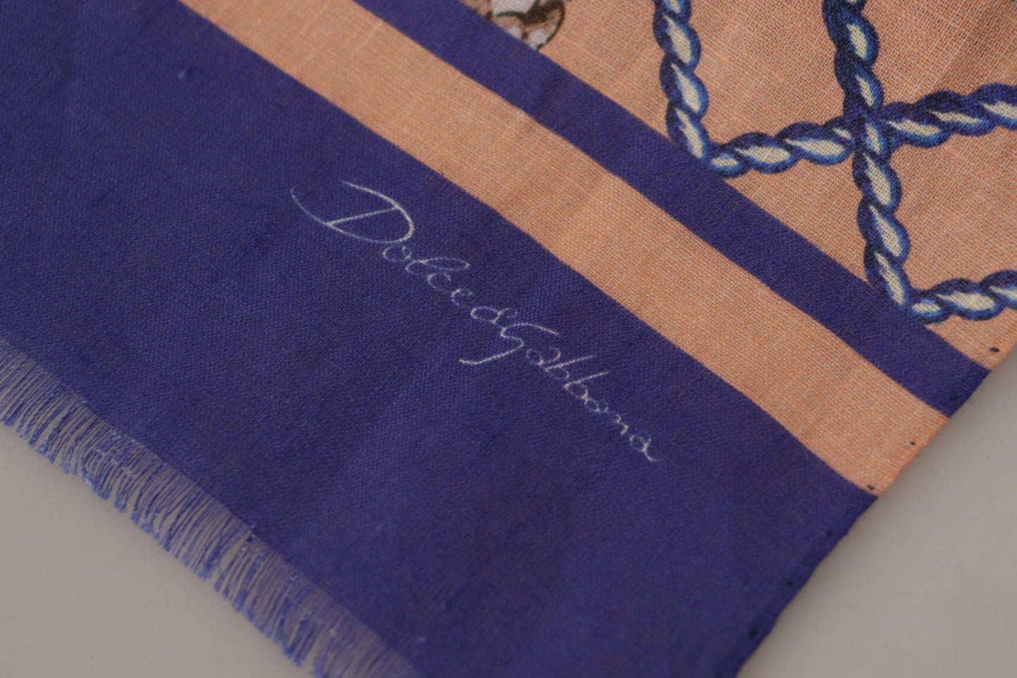 Dolce & Gabbana Multicolor Shell Linen Scarf for Men
