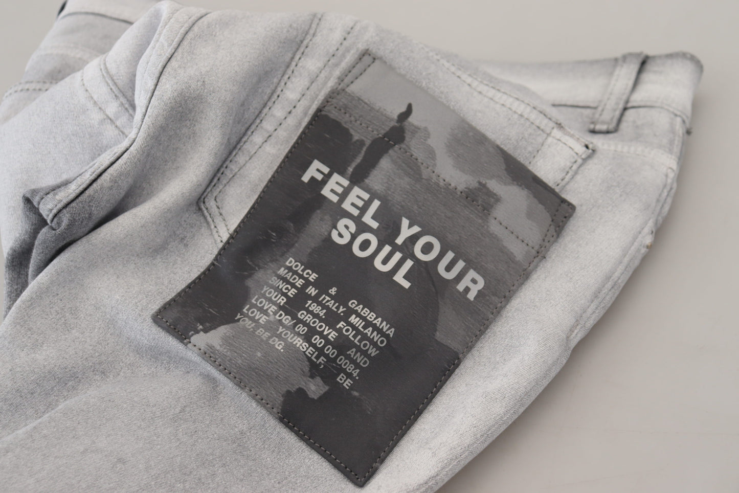 Dolce & Gabbana Tyylikkäät harmaat housut pestyä puuvillasekoitetta