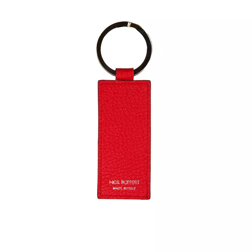 Neil Barrett Red Leather Keychain for Men