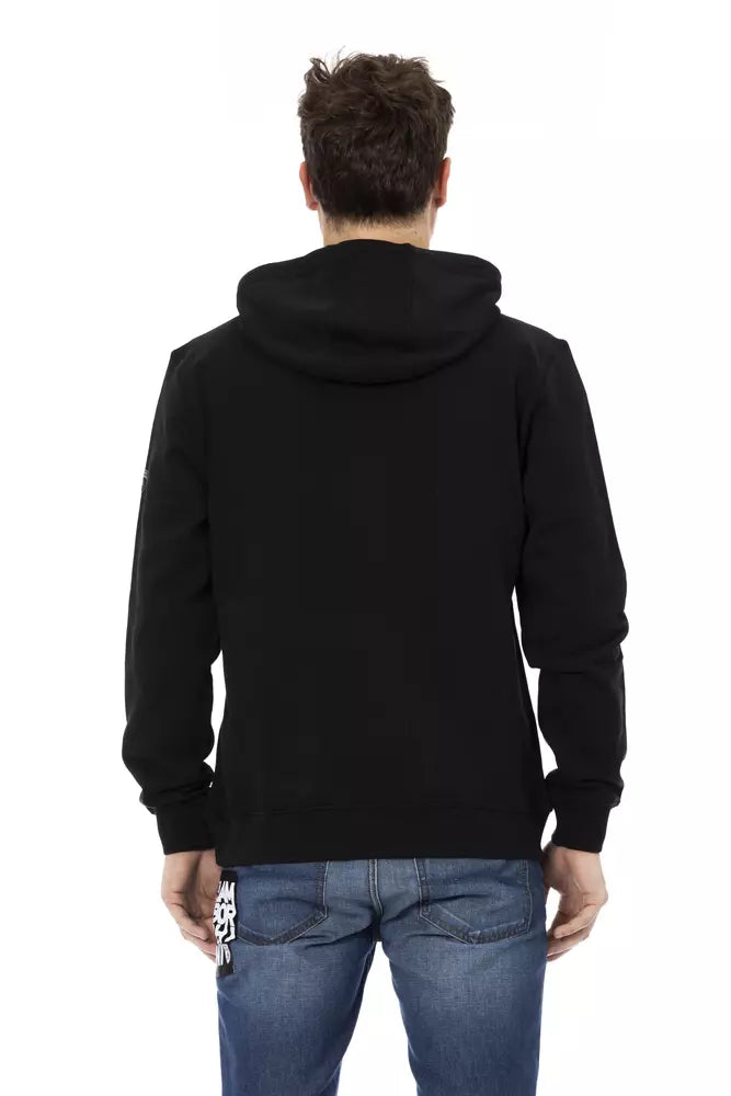 Automobili Lamborghini Black Cotton Hooded Sweatshirt for Men