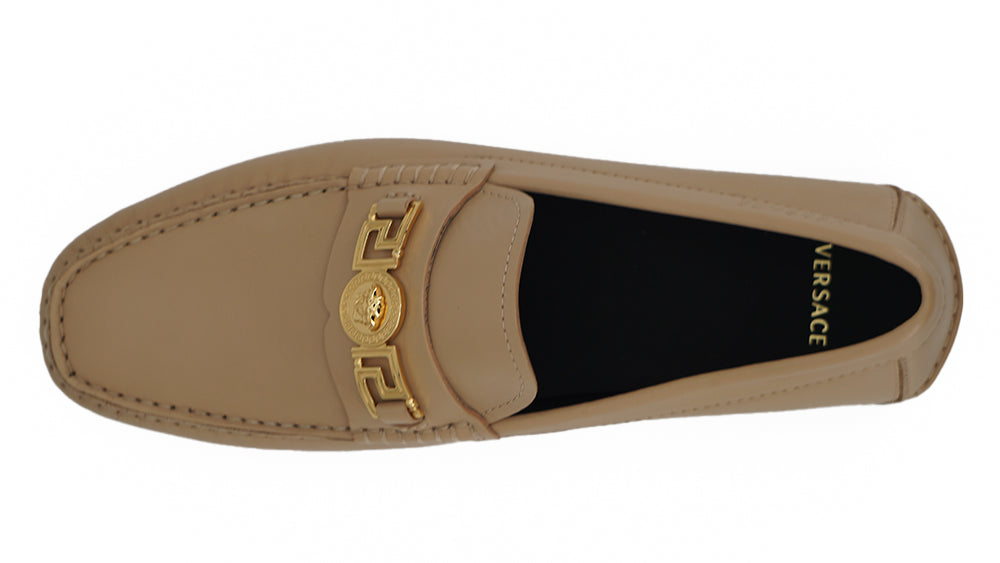 Versace Exquisite Medusa Loafers in gold-colored leather