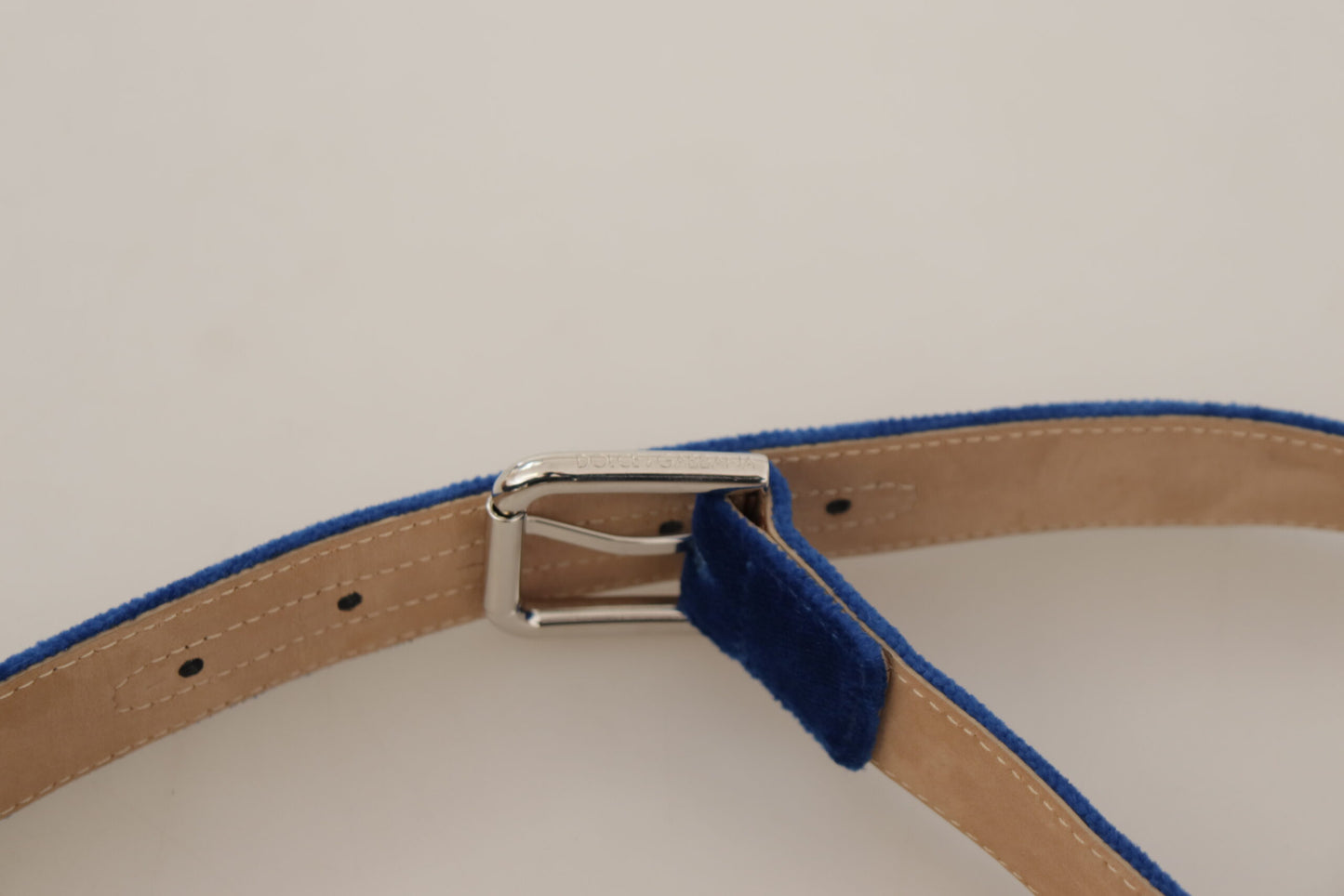 Dolce & Gabbana Elegant Velvet Metal Logo Belt
