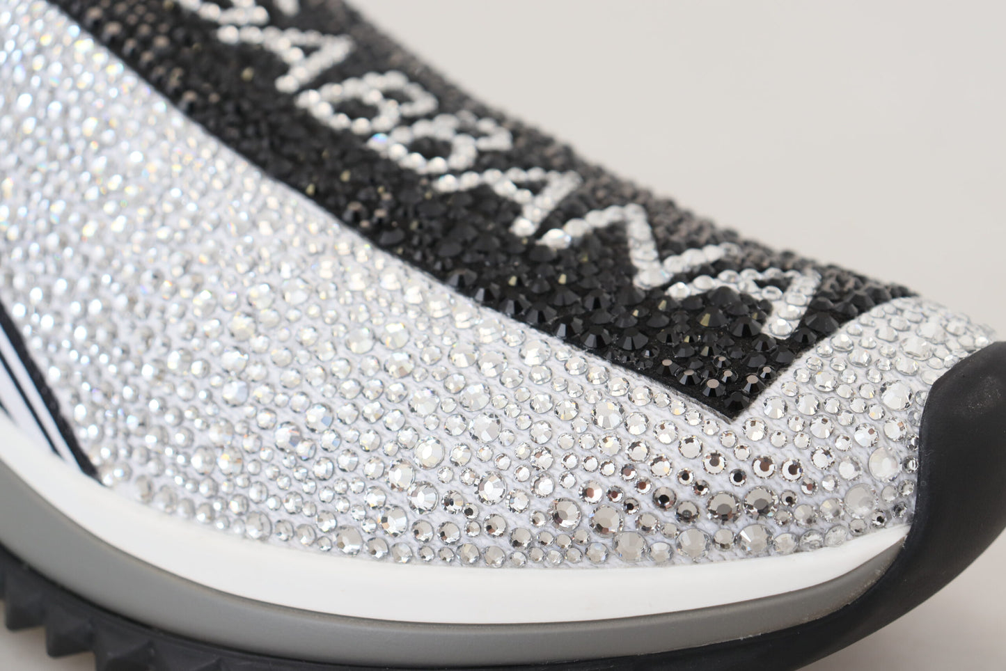 Dolce & Gabbana Glitter Silver Rhinestone Sneakers