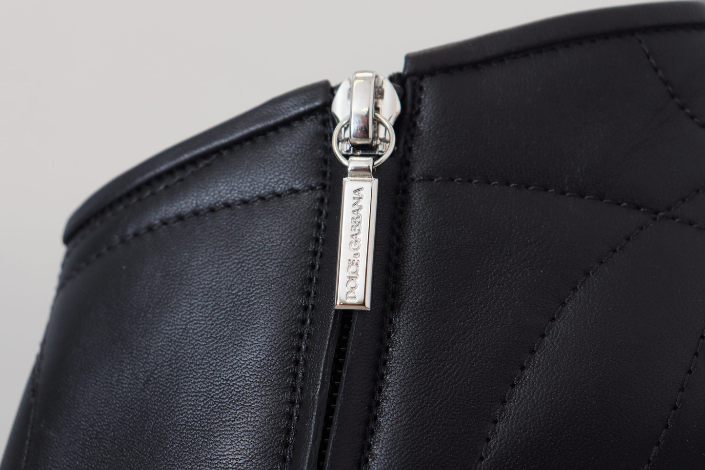 Dolce & Gabbana Elegant black quilted leather boots