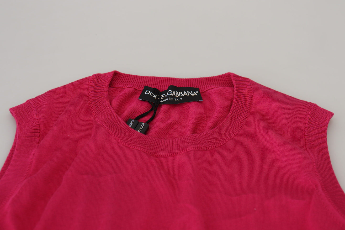 Dolce & Gabbana Chic hihaton vaaleanpunainen silkkiyliivi
