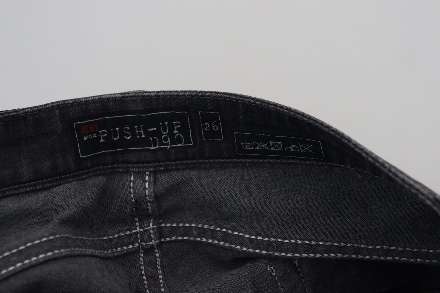 Eight Smooth Black Washed Slim Fit Denim