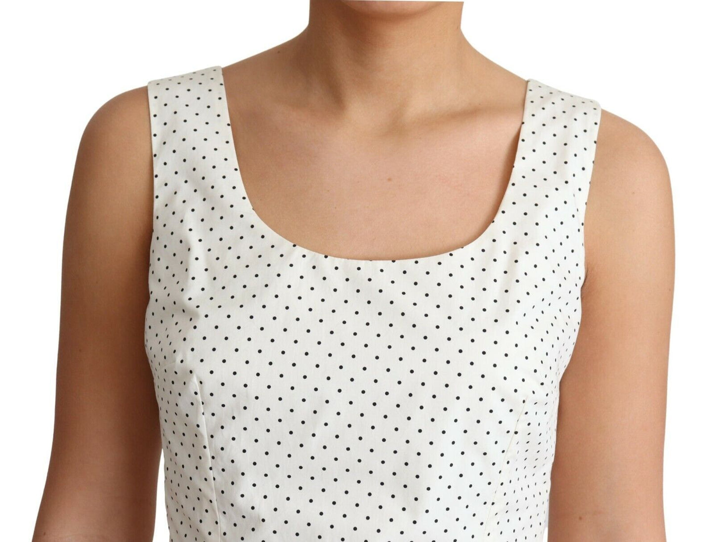 Dolce & Gabbana Elegant sleeveless A-line dress with polka dots