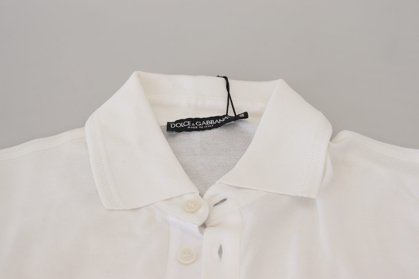 Dolce & Gabbana Elegant polo in white cotton blend