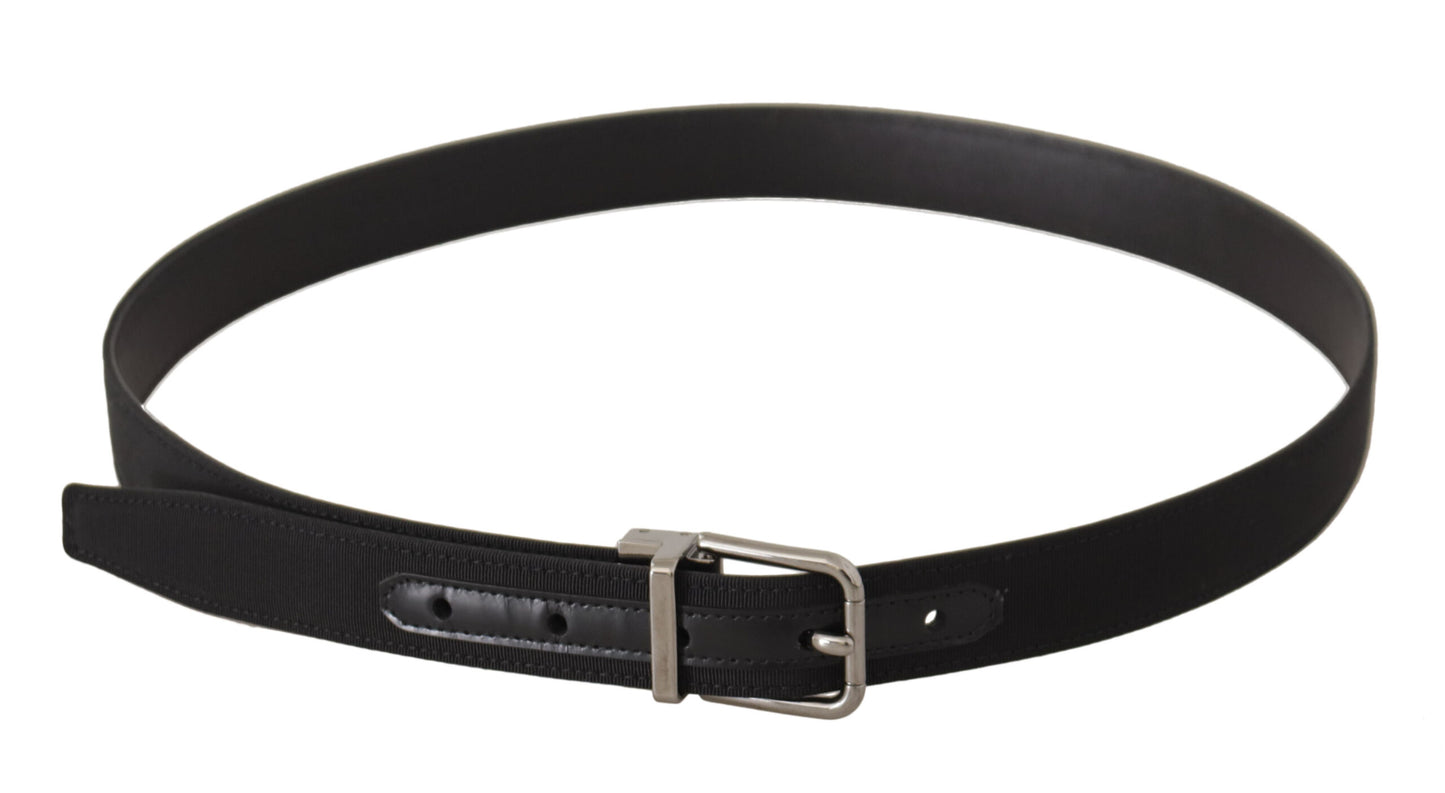 Dolce & Gabbana Elegant black leather belt with metal buckle