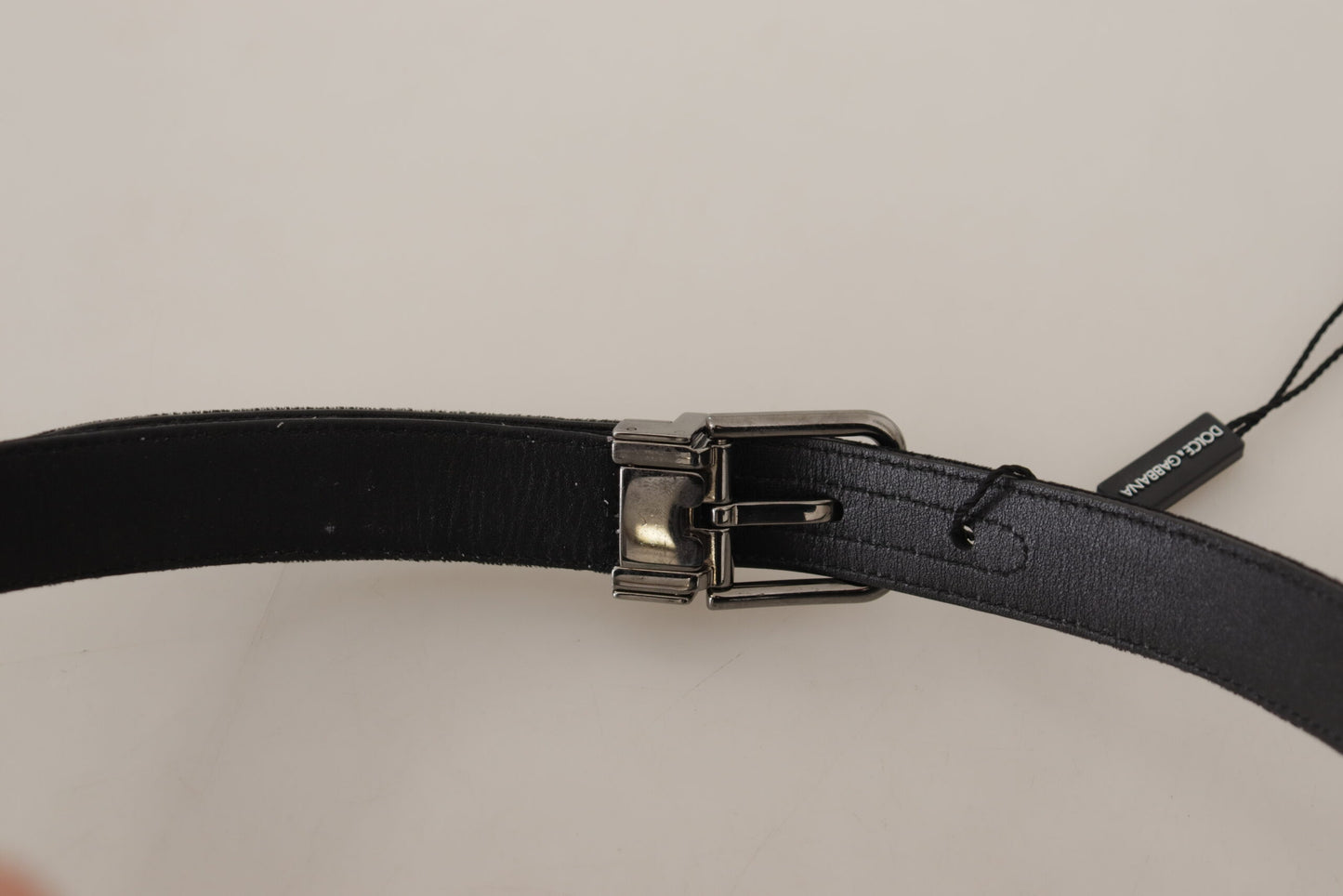 Dolce & Gabbana Elegant black D&G belt in cotton and leather