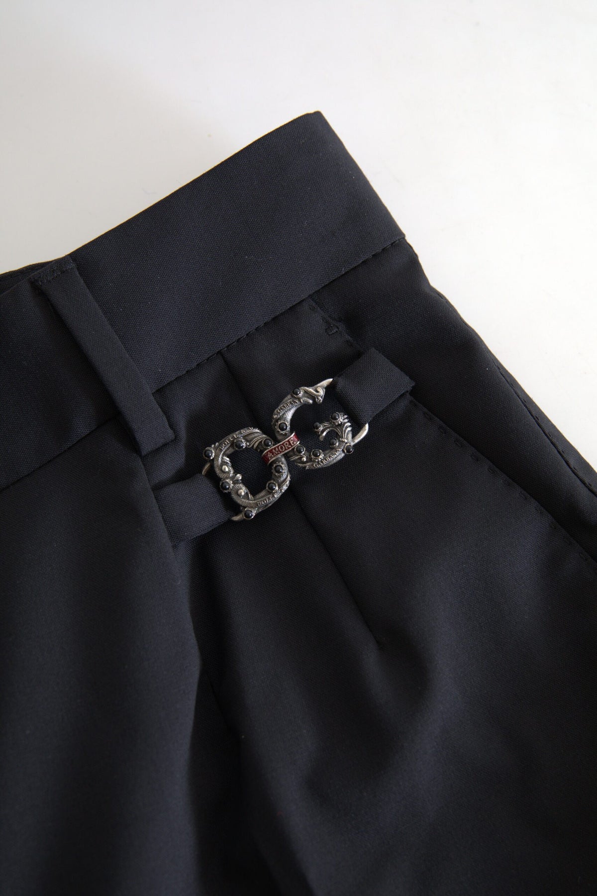 Dolce & Gabbana Tyylikkäät räätälöidyt villahousut korkealla vyötäröllä