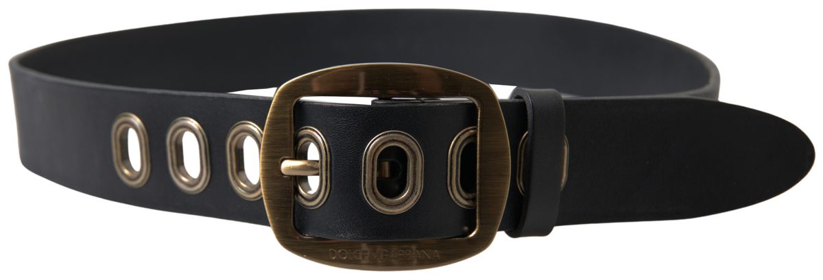 Dolce & Gabbana Slim Italian Leather Belt with Metal Buckle