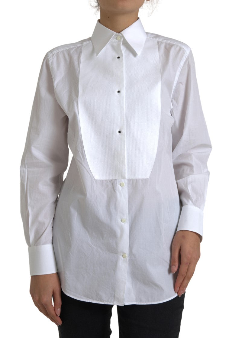 Dolce & Gabbana Elegant white cotton poplin dress shirt
