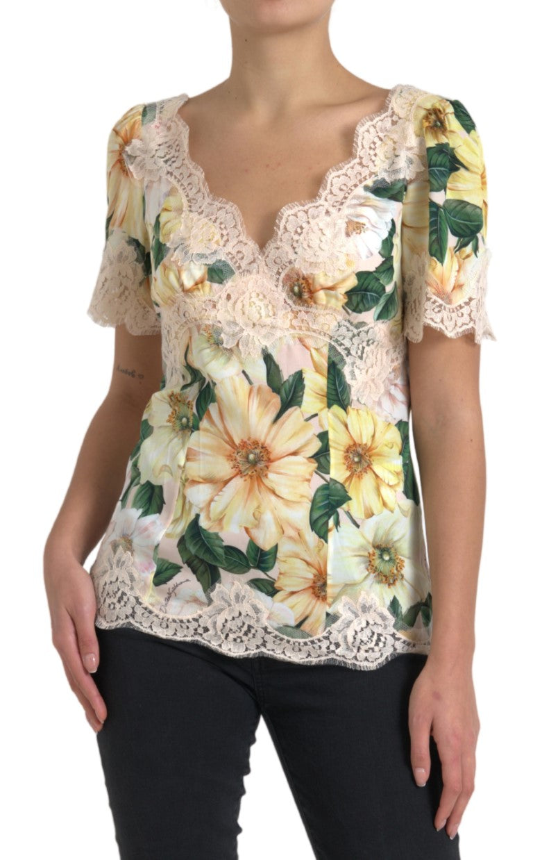 Dolce & Gabbana Elegant silk blouse with floral print