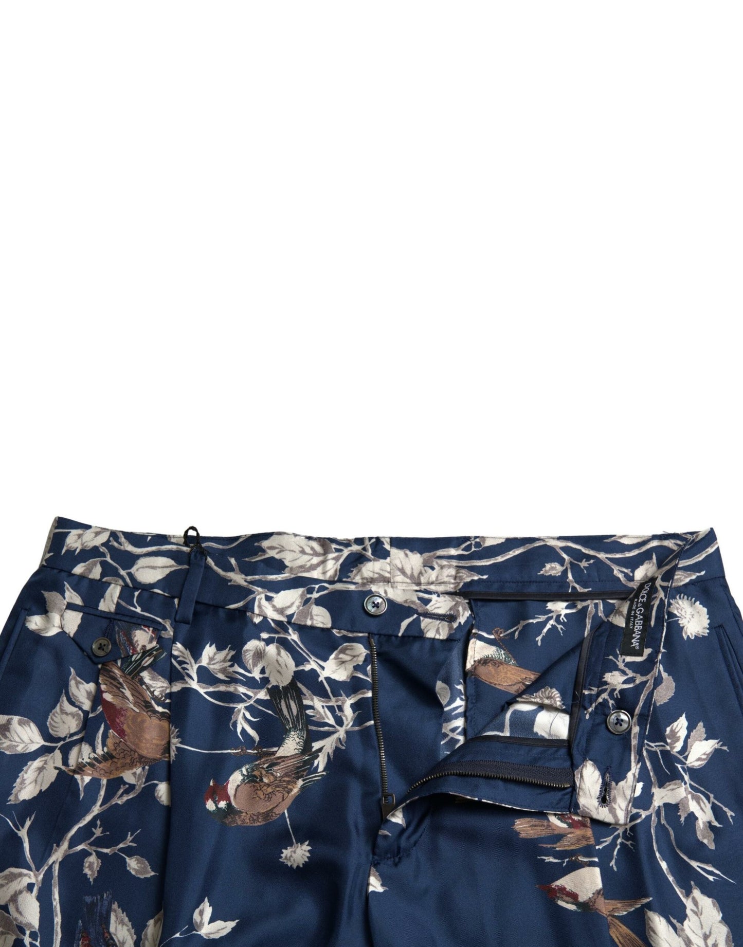 Dolce & Gabbana silkkikukkaiset Bermuda-shortsit sinisenä