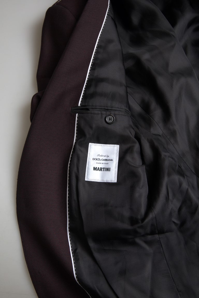 Dolce & Gabbana Maroon Martini Slim Fit -puku 2-osainen