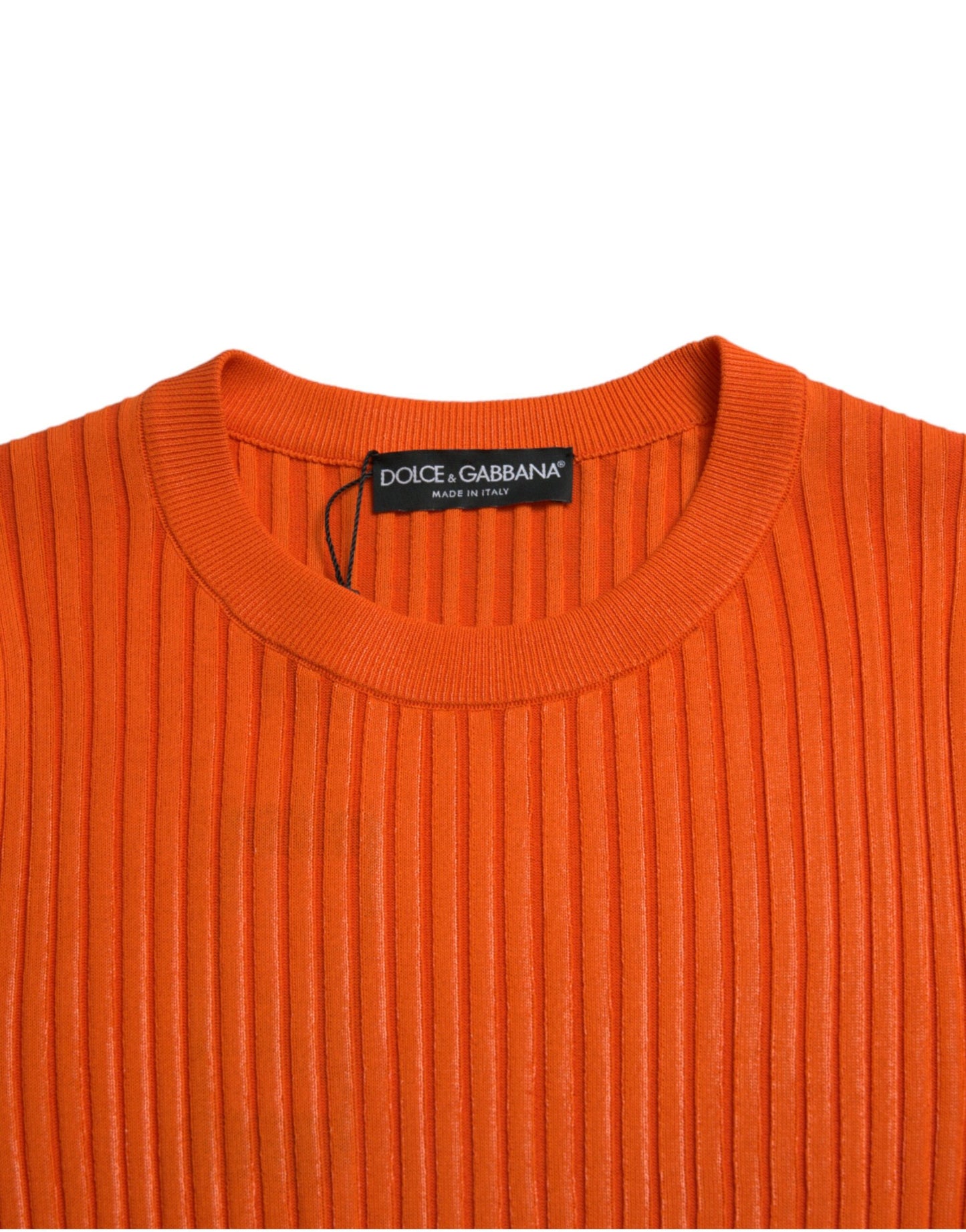 Dolce & Gabbana Sleek Sunset Orange Sweater knitted