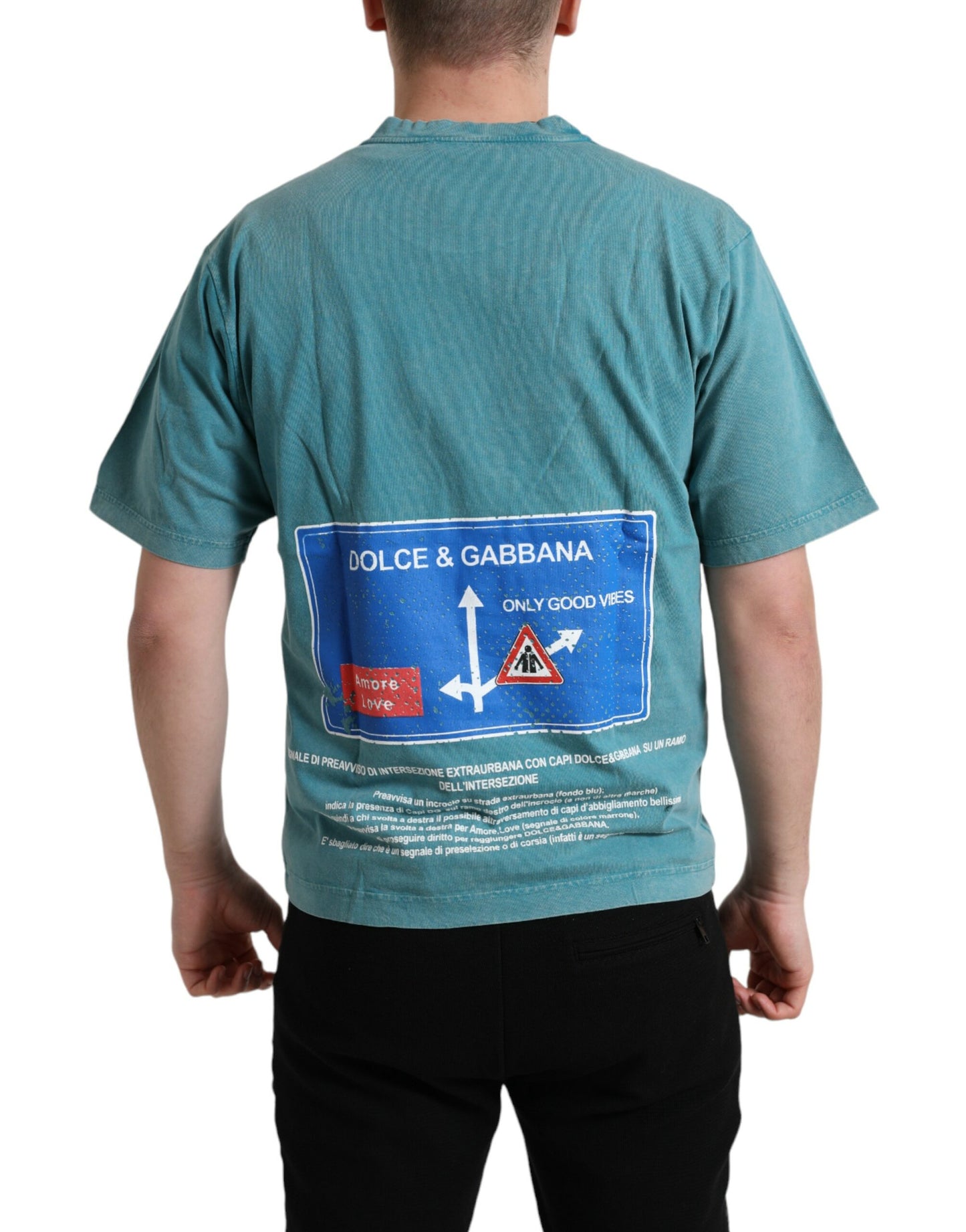 Dolce & Gabbana Chic Blue Milano Motif Cotton T-Shirt