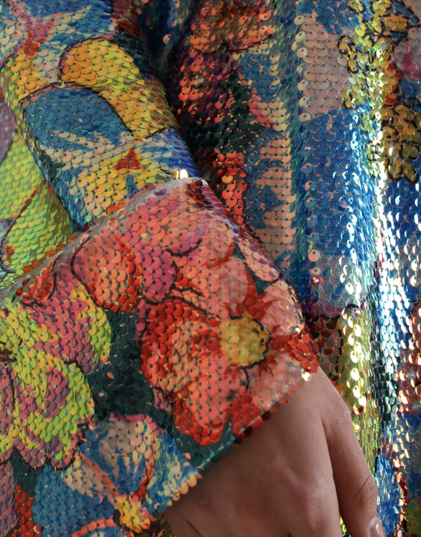 Dolce & Gabbana Elegant floral sequin mini dress