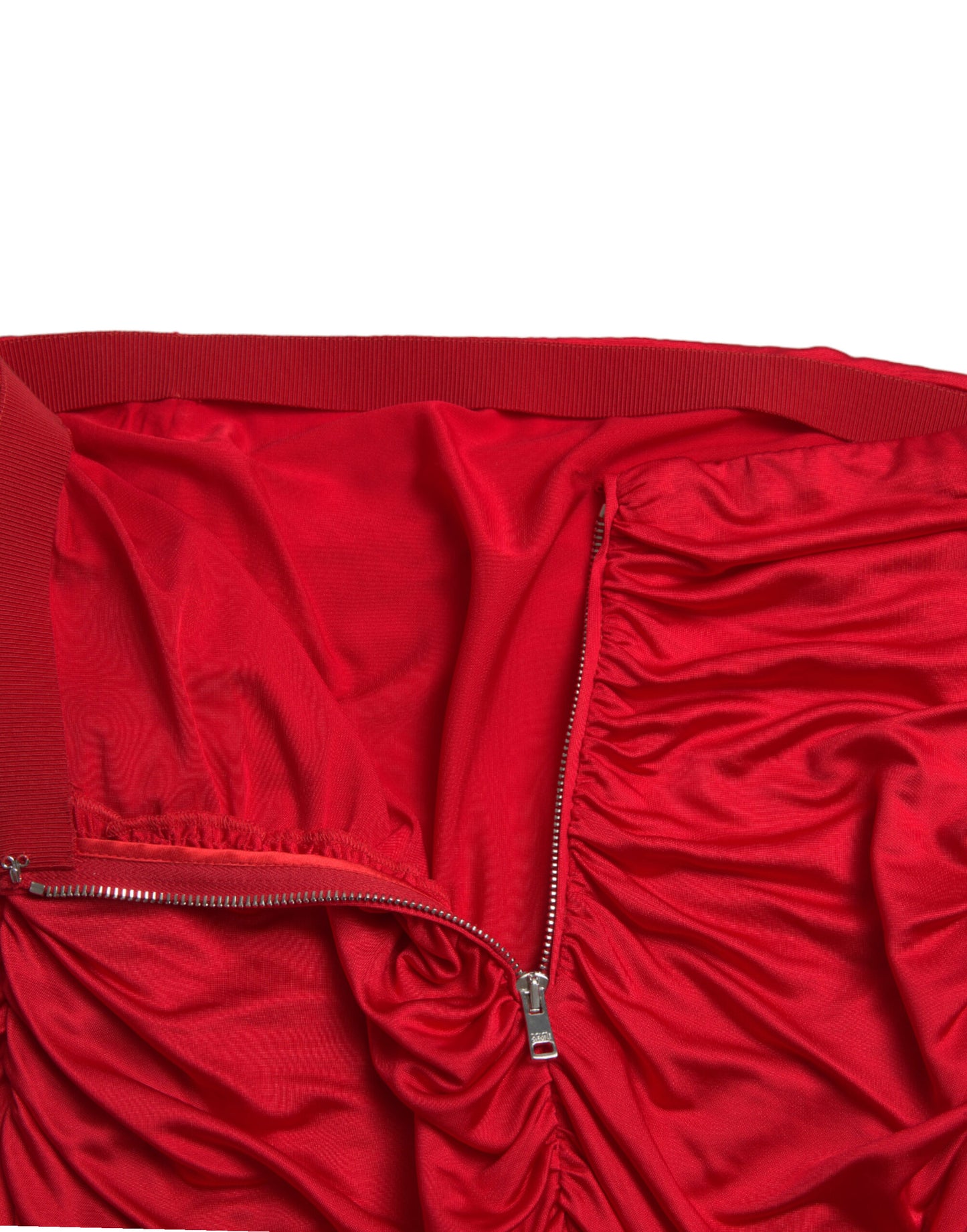 Dolce & Gabbana Elegant pleated miniskirt in bright red
