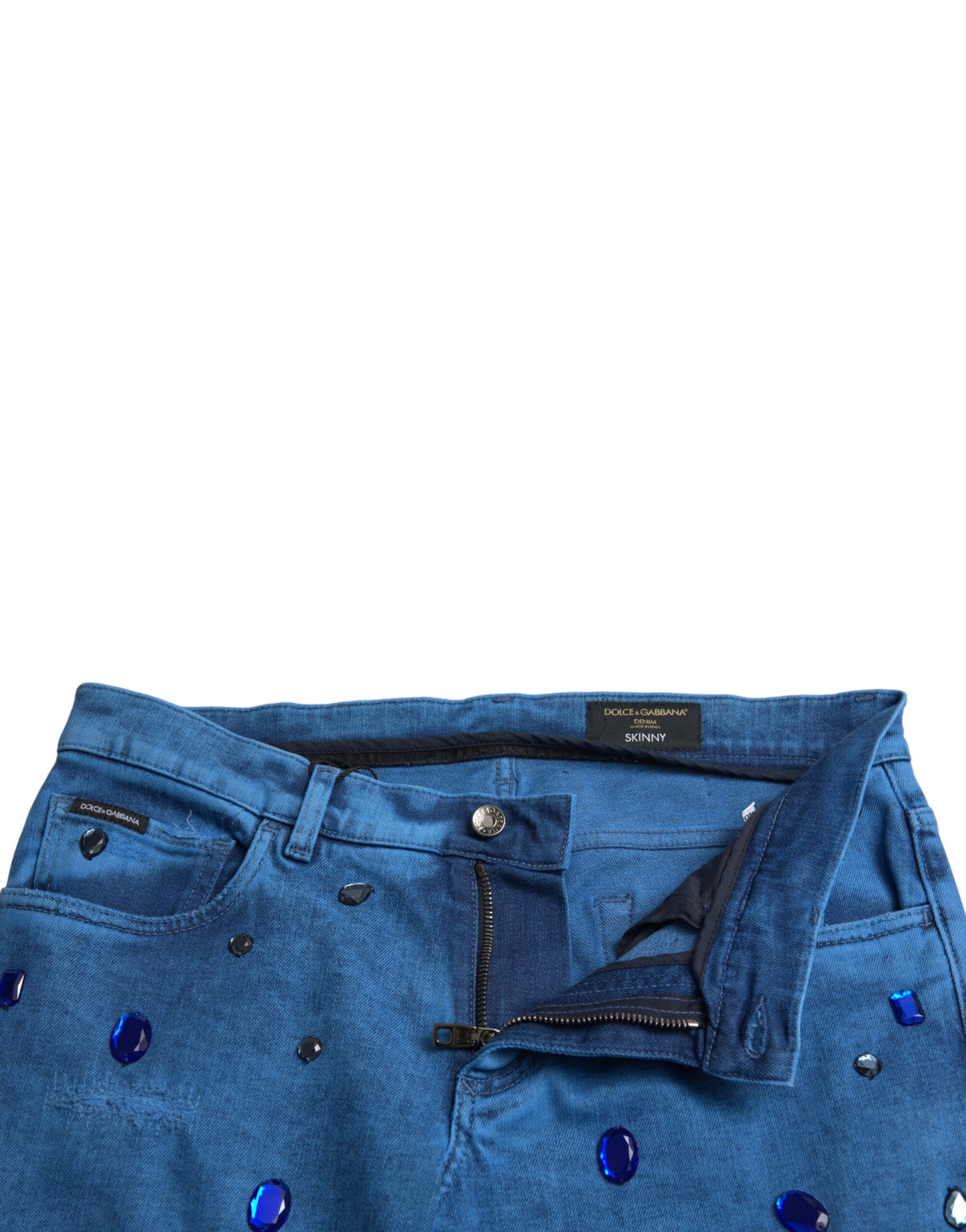 Dolce & Gabbana Crystal Ebellished Skinny Denim Farkut