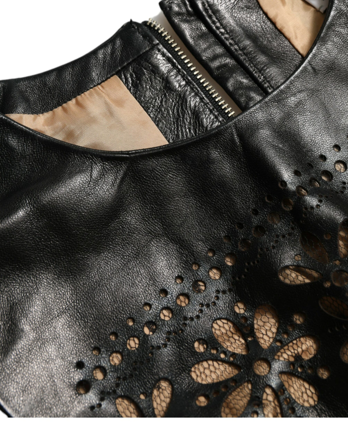 Red Valentino Shiny Black Nylon Cut Out A-line Mini Dress