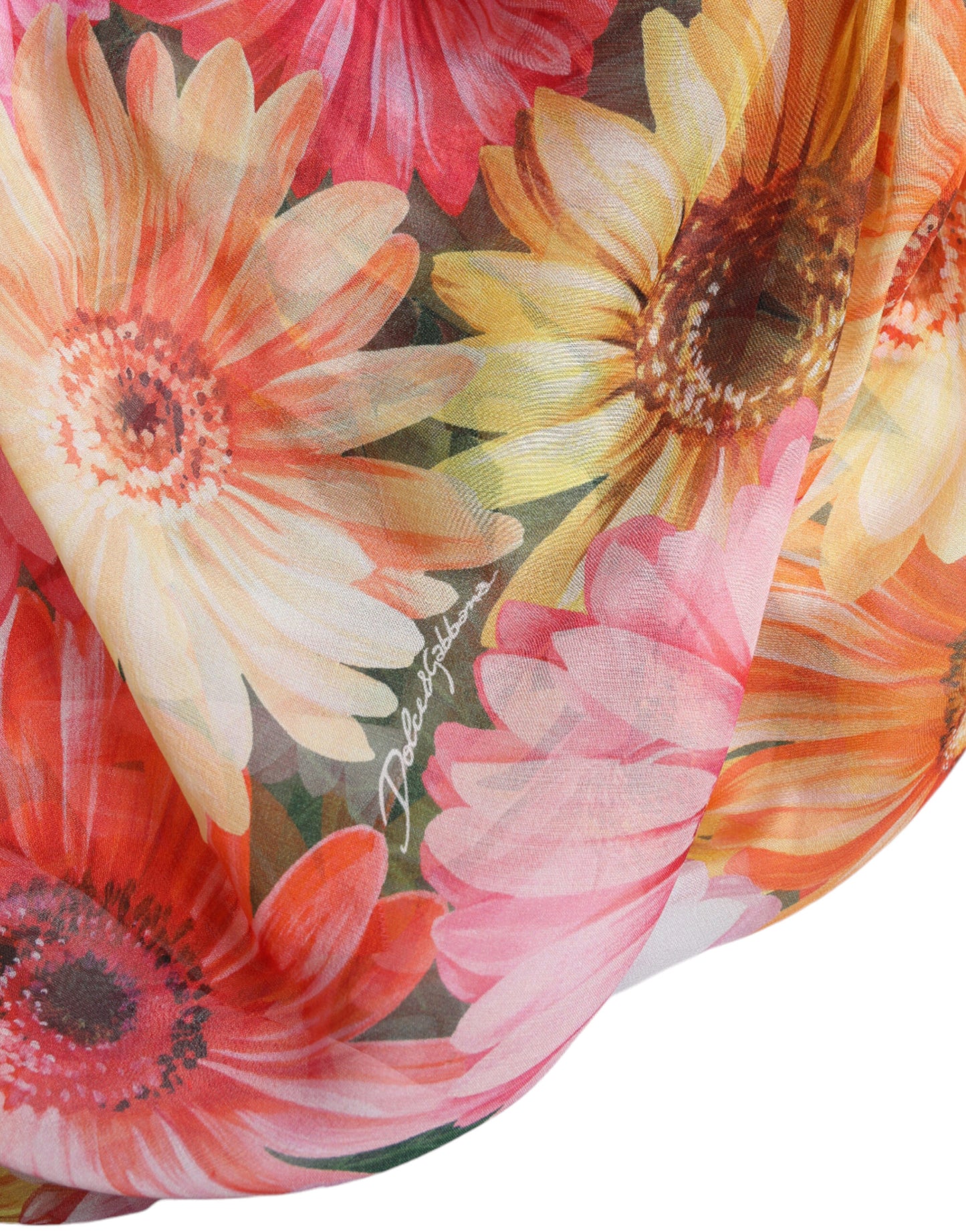 Dolce & Gabbana Elegant floral silk V-neck midi dress