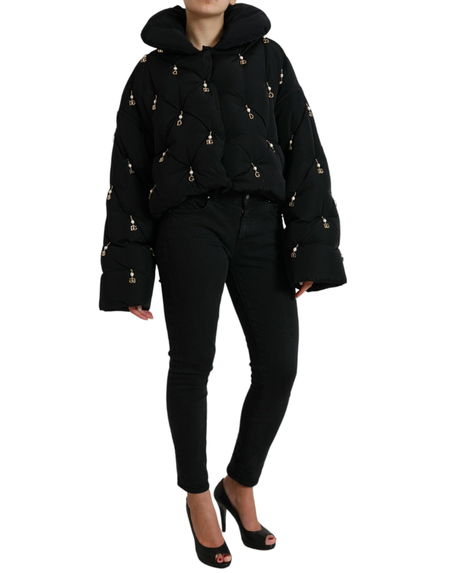 Dolce & Gabbana Elegant quilted jacket with pearl decoration