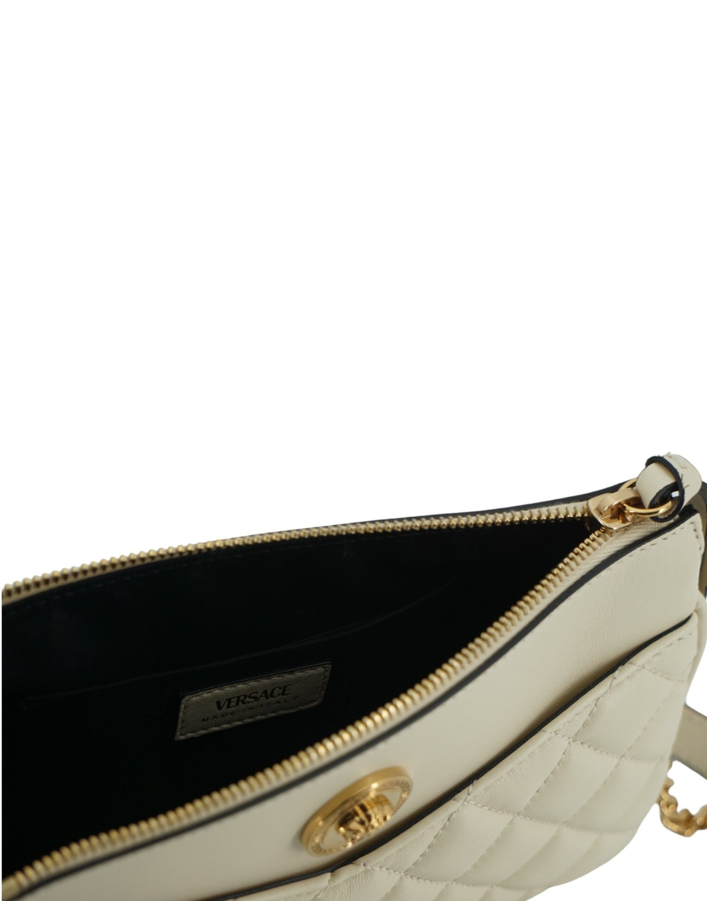 Versace Elegant crossbody bag in white lambskin