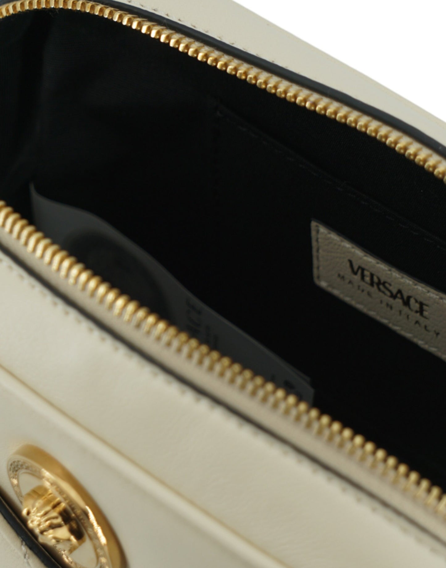 Versace Elegant camera bag in white lambskin